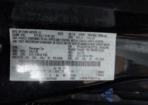 2016 Ford Focus Se из США, поврежденный, VIN 1FADP3K27GL389246